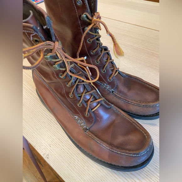 L.L. Bean Other - Classic L.L.Bean leather moc-toe lace-up boots size men’s 13